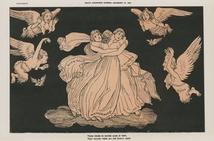 Politisk tegneserie (fargelitografi) av English School