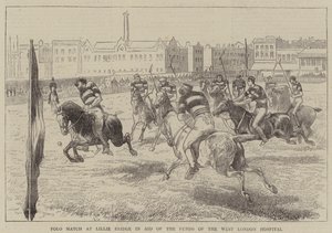 Polo Match på Lillie Bridge i Aid of the Funds of the West London Hospital (gravering) av English School