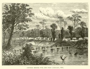 Pontoon Bridge over Prah, januar 1874 av English School