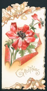 Valmue med eikenøtter, kort av English School