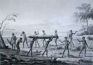 Port Jackson, New Holland: Aborigine Burial Ceremony, fra 