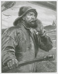 «#39;Port! Port!#39; skrek han» (litografi) av English School