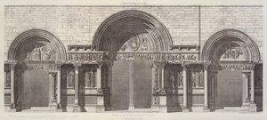 Portal til kirken St Gilles, Department of Gard (gravering) av English School