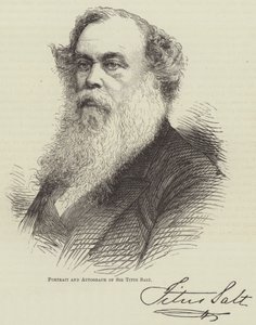 Portrett og autograf av Sir Titus Salt av English School