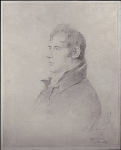 Portrett av George Dance the Younger, arkitekt og portretttegner av English School