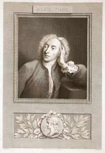 Portrett av Alexander Pope, illustrasjon fra David Humes The History of England, pub. av R. Bowyer, London, 1812 av English School