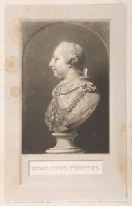 Porträt von George III. von einer Büste, aus Frederick Augusta Barnard, Bibliothecae regiae catalogus, Band I, Frontispiz