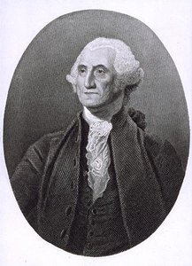 Portrett av George Washington (1732-1799) (gravering) av English School