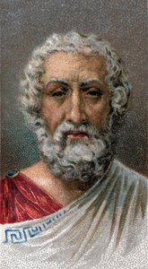 Portrett av HOMER (9.-8. århundre f.Kr.) - Gresk poet - Portrett av Homere (9. århundre f.Kr.) Gresk poet - Fra serien "" Leaders of Men""" - Chromolithography - English School, 20. århundre - av English School