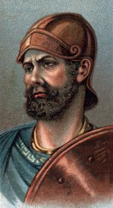 Portrett av Hannibal Barca - Portrett av Hannibal eller Annibal Barca (ca. 247-183 f.Kr.), general og karthaginsk statsmann - Fra serien "" Leaders of Men"" - Chromolithography - English School, 20. århundre - av English School