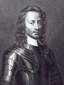 Portrett av John Hampden (1594-1643) (gravering) av English School