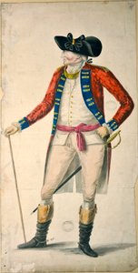 Portrett av oberstløytnant Chadwick, sent på 1700-tallet (wc på papir) av English School
