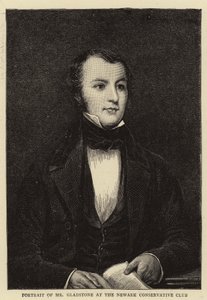 Portrett av Mr Gladstone ved Newark Conservative Club av English School