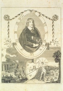 Portrett av Nicholas Culpeper (1616-54), frontispice Culpepers English Physician and Complete Herbal, utgitt 1790 av English School