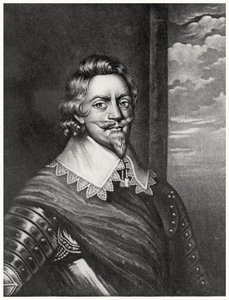 Portrett av Patrick Ruthven, jarl av Brentford (ca. 1573-1651) gravert av Richard Earlom (1743-1822) og Charles Turner (ca. 1773-1857) fra Illustrious Characters in British History (mezzotint) (bw phot) av English School
