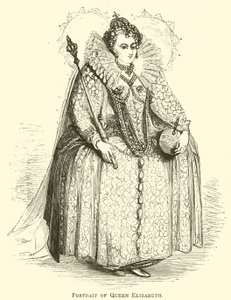 Portrett av dronning Elizabeth (gravering) av English School