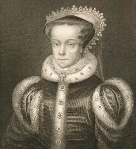 Portrett av Queen Mary I (gravering) av English School