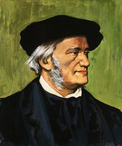 Portrett av Richard Wagner, komponist av The Flying Dutchman av English School