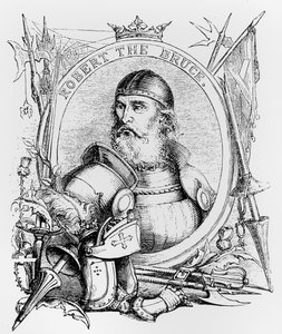 Portrett av Robert the Bruce (1274-1329) (gravering) (bw-foto)