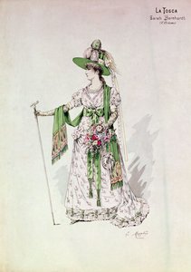 Portrett av Sarah Bernhardt (1844-1923) i en produksjon av 