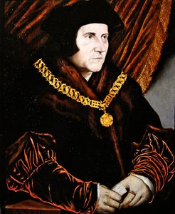 Portrett av Sir Thomas More (olje på eikepanel) av English School