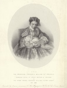 Portrett av Victoria, Princess Royal, med sønnen, Frederick William Victor Albert av English School