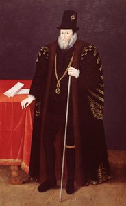 Portrett av William Cecil, 1. baron Burghley (1520-98) Lord High Treasurer