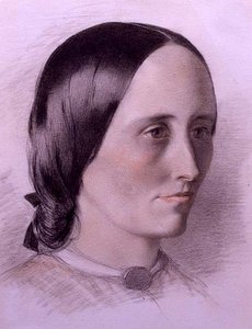 Portrait of a Woman, ca. 1840 (farget kritt på papir) av English School