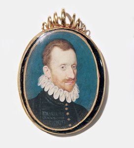 Portrett av en mann (akvarell på vellum) av English School