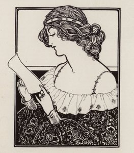 Portrett av en kvinne som leser et brev (litho) av English School