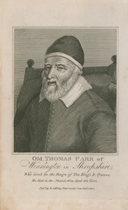 Portrett av gamle Thomas Parr av English School
