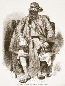 Portrett av Maharajah of Dholepore, illustrasjon fra Cassells Illustrated History of England av English School