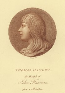 Portrett av billedhuggeren Thomas Hayley, disippel av John Flaxman (gravering) av English School