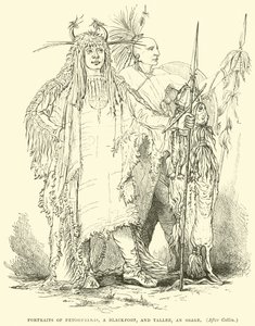 Portretter av Petohpeekis, en Blackfoot, og Tallee, en Osage av English School