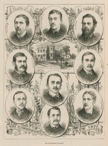 Portretter av Cambridge-mannskapet fra 1877 av English School