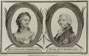 Portretter av hertuginnen og hertugen av Cumberland av English School