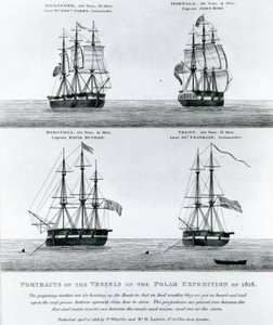 Portraits of the Vessels of the Polar Expedition of 1818 (engraving) av English School