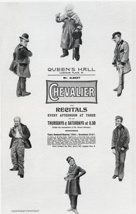 Plakat som reklamerer for Albert Chevaliers konsert i Queen