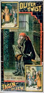 Plakat for «Oliver Twist» (fargelitografi) av English School