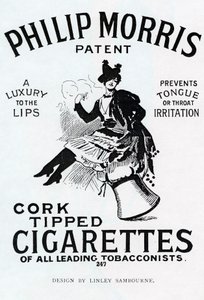 Plakat for Philip Morris Cigarettes, designet av Linsay Sambourne, 1896