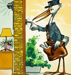 Postbud stork ringer på av English School