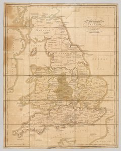 Praehagraphy of England, som er et kart over det kongeriket som illustrerer de viktigste kampene som ble utkjempet i det, 1807 av English School