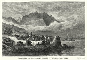 Forkynnelse for sildefiskerne på øya Skye (gravering) av English School