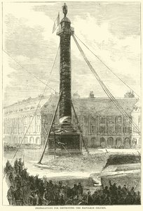 Forberedelser for å ødelegge Napoleonsøylen, april 1871 av English School