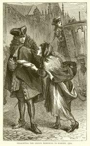 Presenterer Legion Memorial til Harley, 1701 av English School