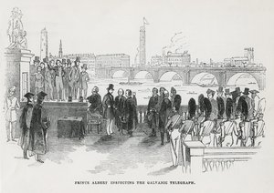 Prins Albert inspiserer den galvaniske telegrafen av English School