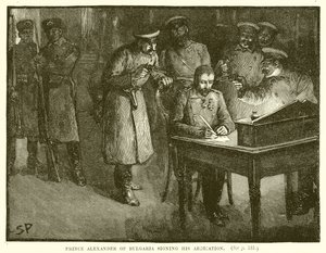 Prins Alexander av Bulgaria signerer sin abdikasjon av English School