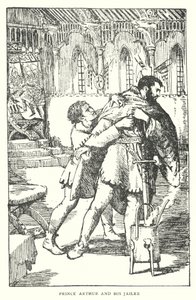 Prins Arthur og fangevokteren hans (lito) av English School
