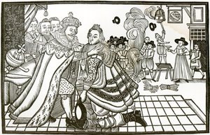 Prins Charless velkomsthjem fra Spania, 1623 (litho) av English School