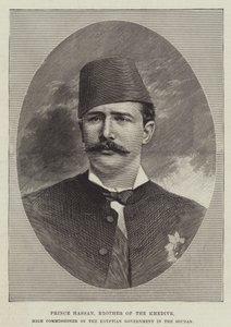 Prins Hassan, bror til Khedive, høykommissær for den egyptiske regjeringen i Soudan (gravering) av English School